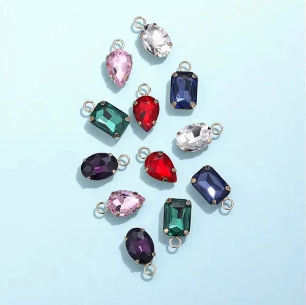 Unwritten Interchangable Pendant Glass Charms Necklace Earrings Colored Gems NWT